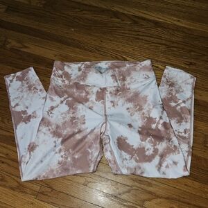 RUNS SMALL! pink and white leggings